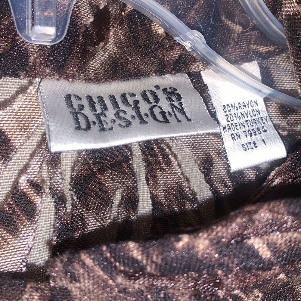 Chico’s Design Leopard Print Button Down Shirt Si… - image 2